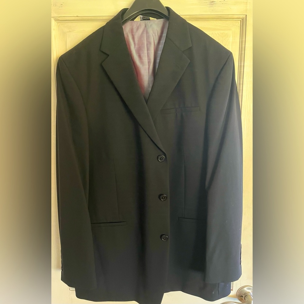 Black suit coat from Mens Warehouse. 44R only worn a couple times.